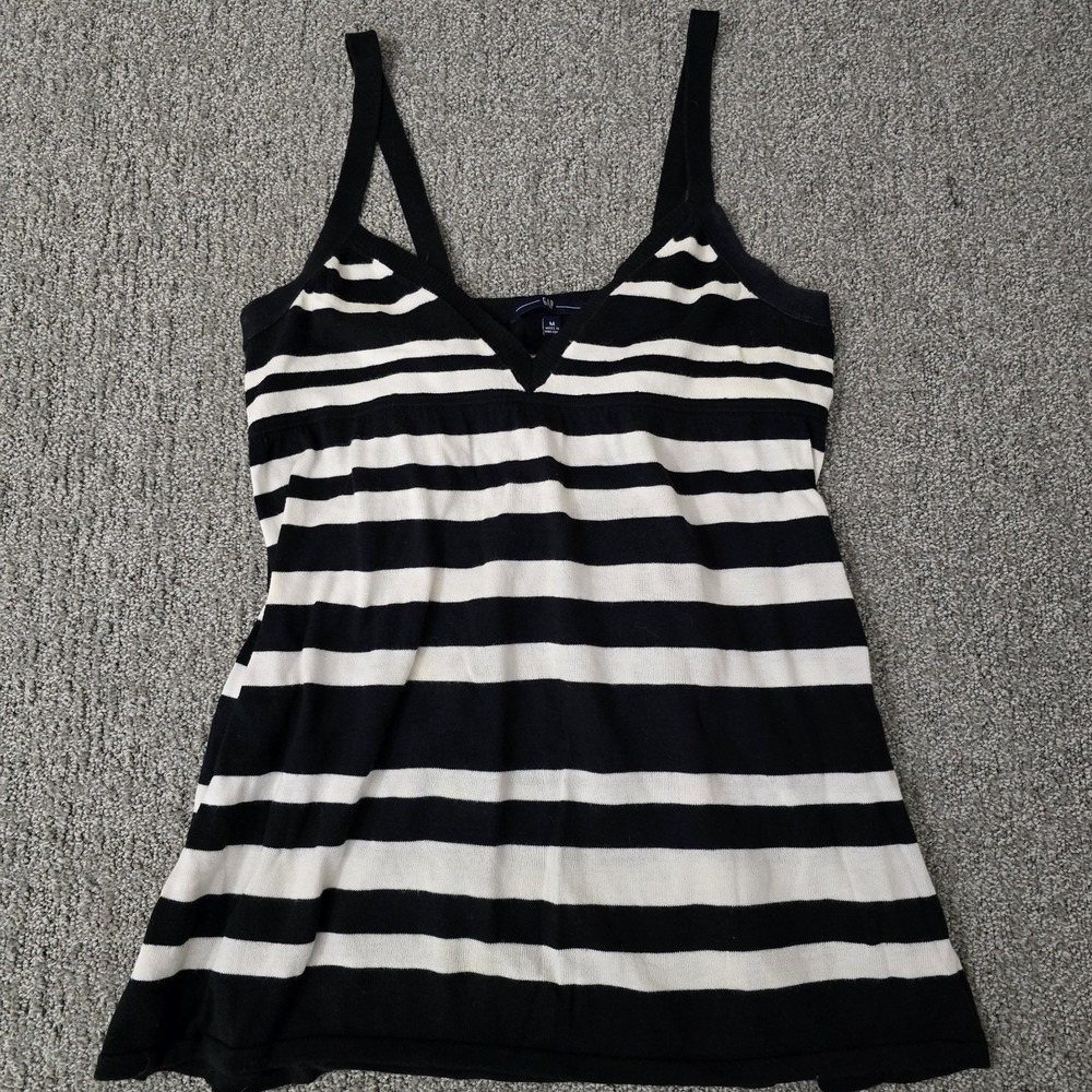 Vintage Y2K Gap Babydoll Tank Top‎ Womens M Striped Cotton Indie